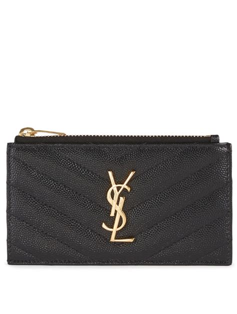 ysl card carrier|YSL card holder with zipper.